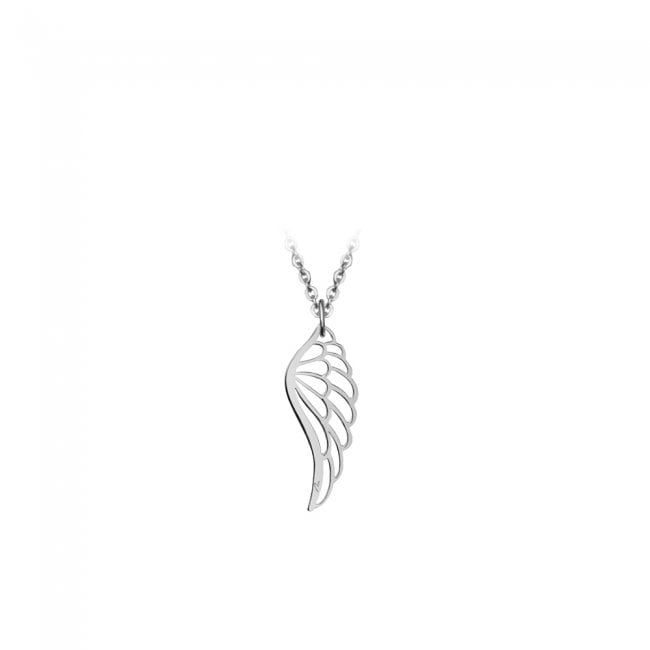 14 k white gold Angel wings pendant