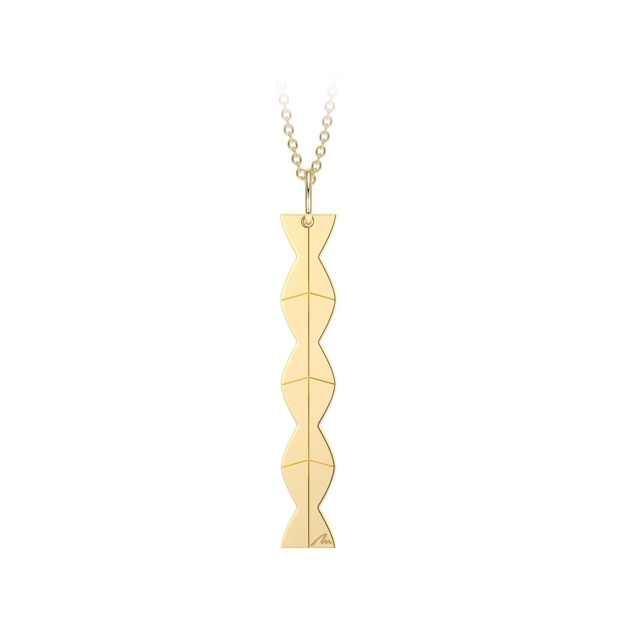 14 KT yellow gold Infinity Column pendant