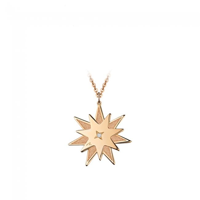 14 k rose gold Luceafar diamonds pendant