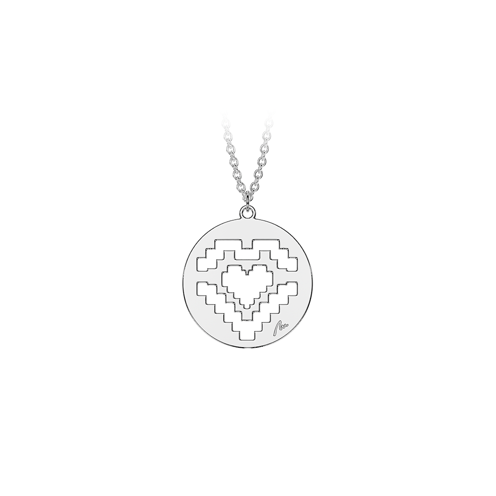 14 k white gold Traditional Heart pendant