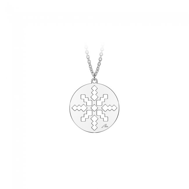 14 k white gold Sunray pendant