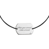 White gold Army Tag on string bracelet