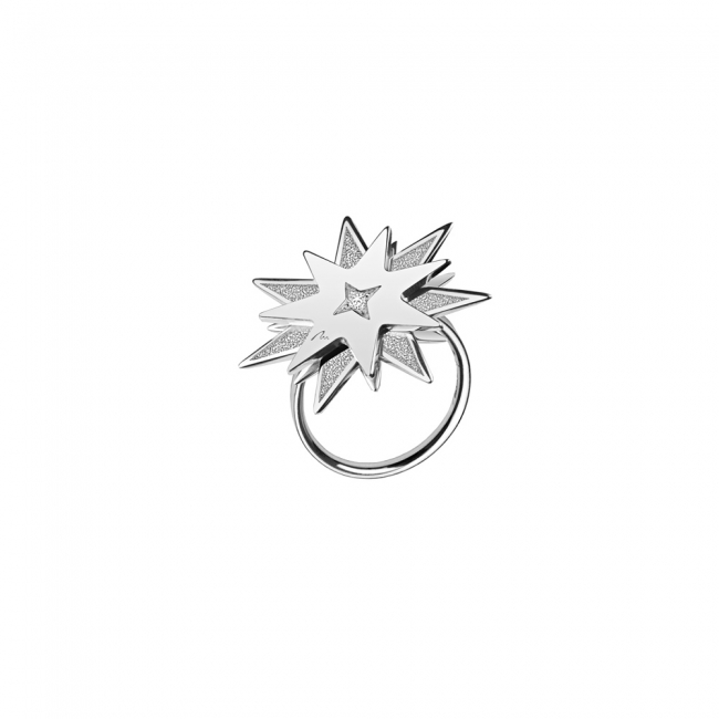 14 k white gold diamond Luceafar ring