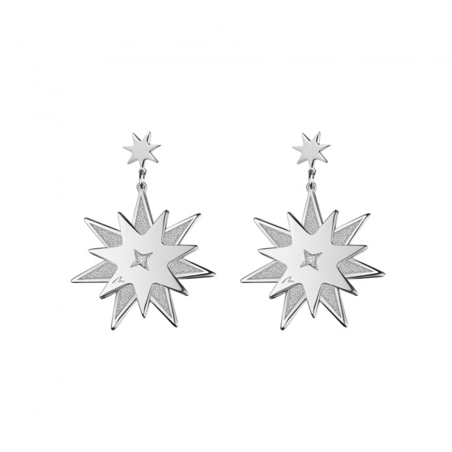 14 k white gold Luceafar diamonds earrings