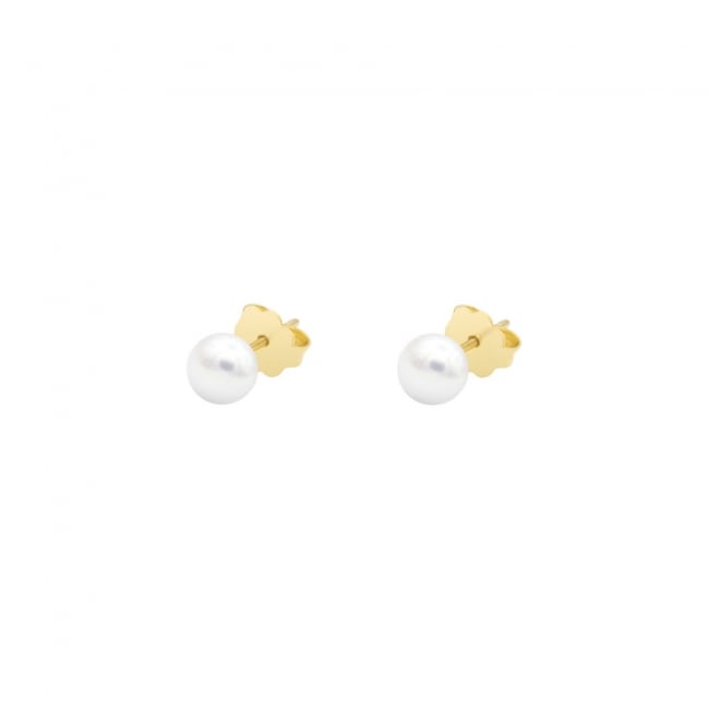 14 k yellow gold pearls earrings
