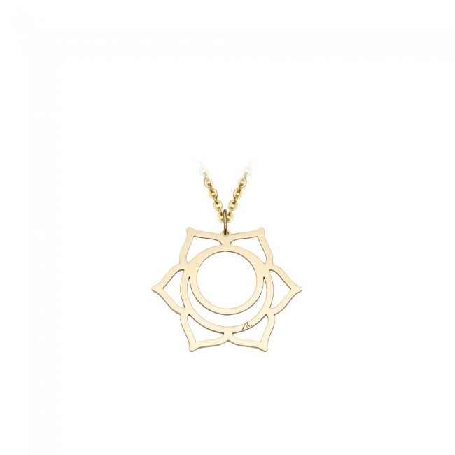 Pandantiv Chakra Sacrala Svadhisthana, din aur galben 14 KT