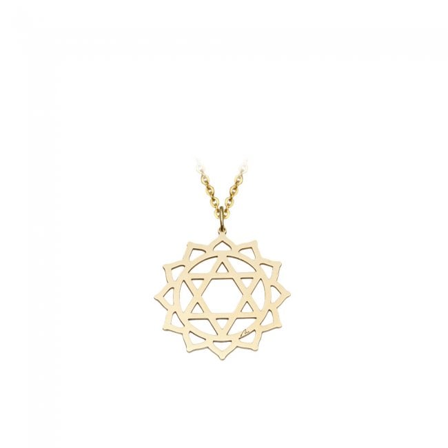 Pandantiv Chakra Inimii Anahata, din aur galben 14 KT