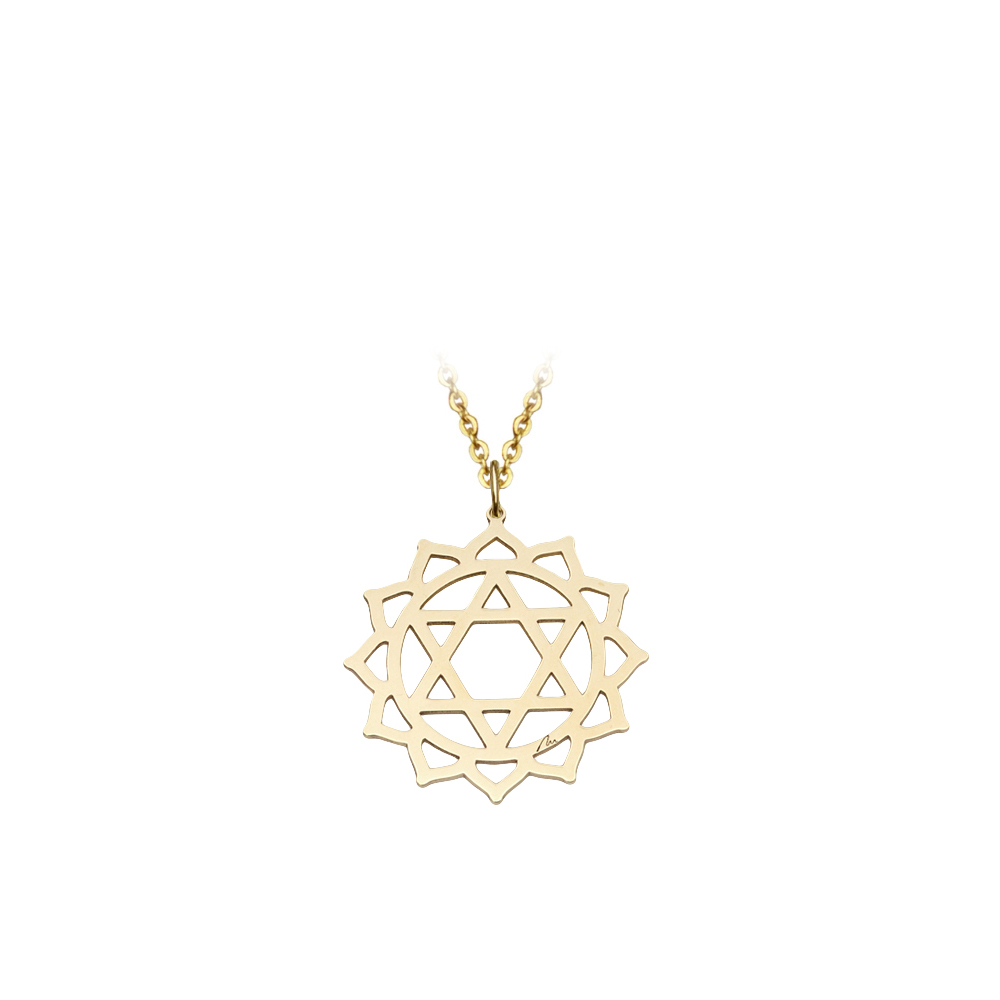 Pandantiv Chakra Inimii Anahata, din aur galben 14 KT
