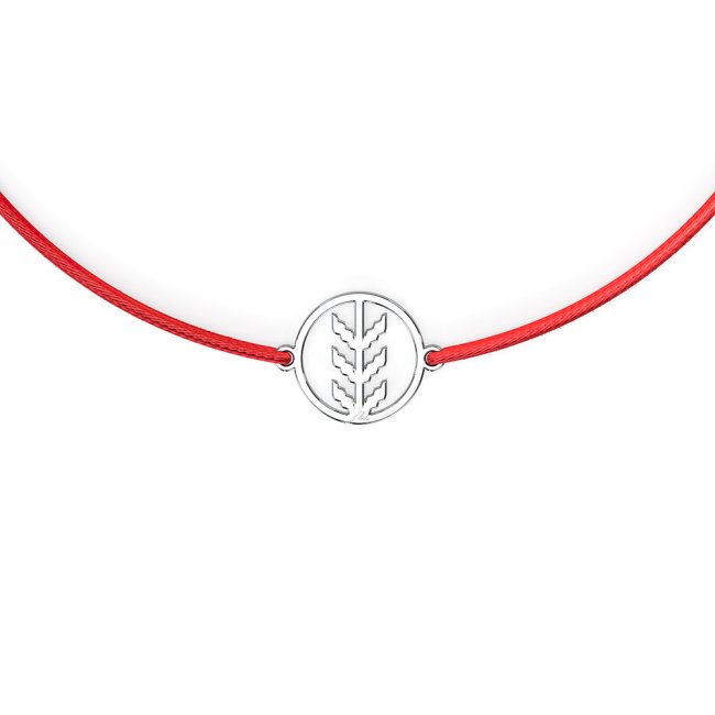 White gold Spike symbol on string bracelet
