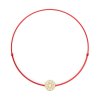 14 k yellow gold Spiral symbol on string bracelet