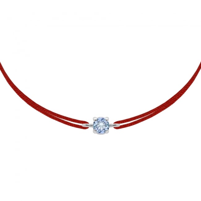 White gold blue sapphire string bracelet