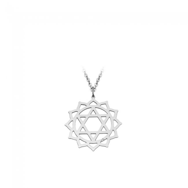 Anahata Heart Chakra pendant in white gold
