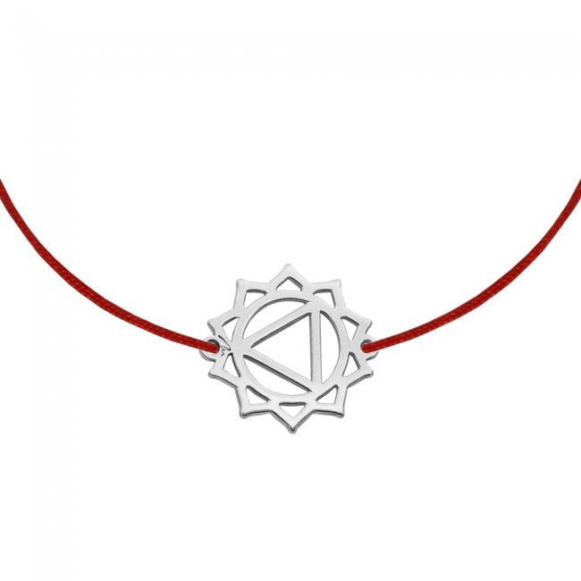 14 KT white gold Solar Plexus Manipura Chakra bracelet on string