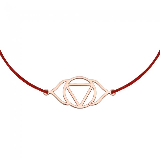 14 KT rose gold Ajna Third Eye Chakra bracelet on string