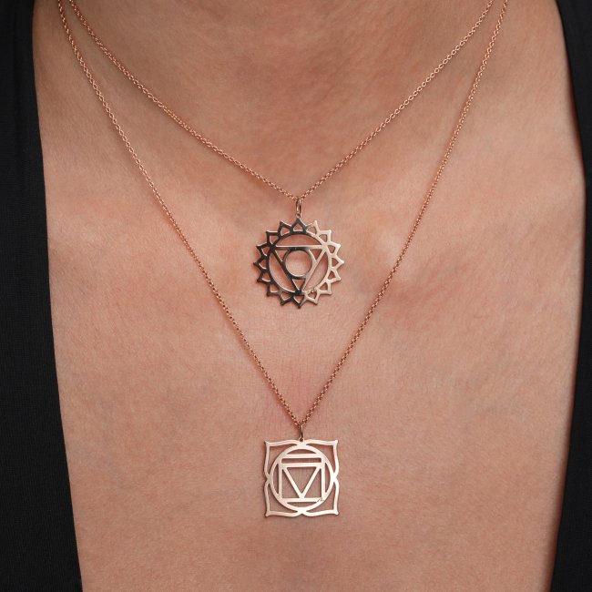 14 k rose gold Muladhara Root Chakra pendant