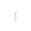 14 k Infinity M Cross pendant in yellow gold