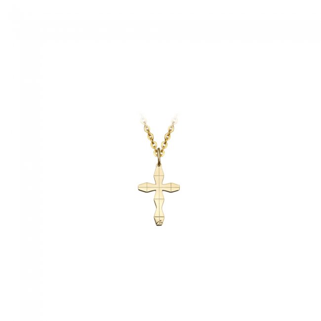 Infinity Cross M string pendant in yellow gold