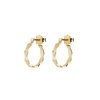 14 k Infinity S hoop earrings, in yellow gold