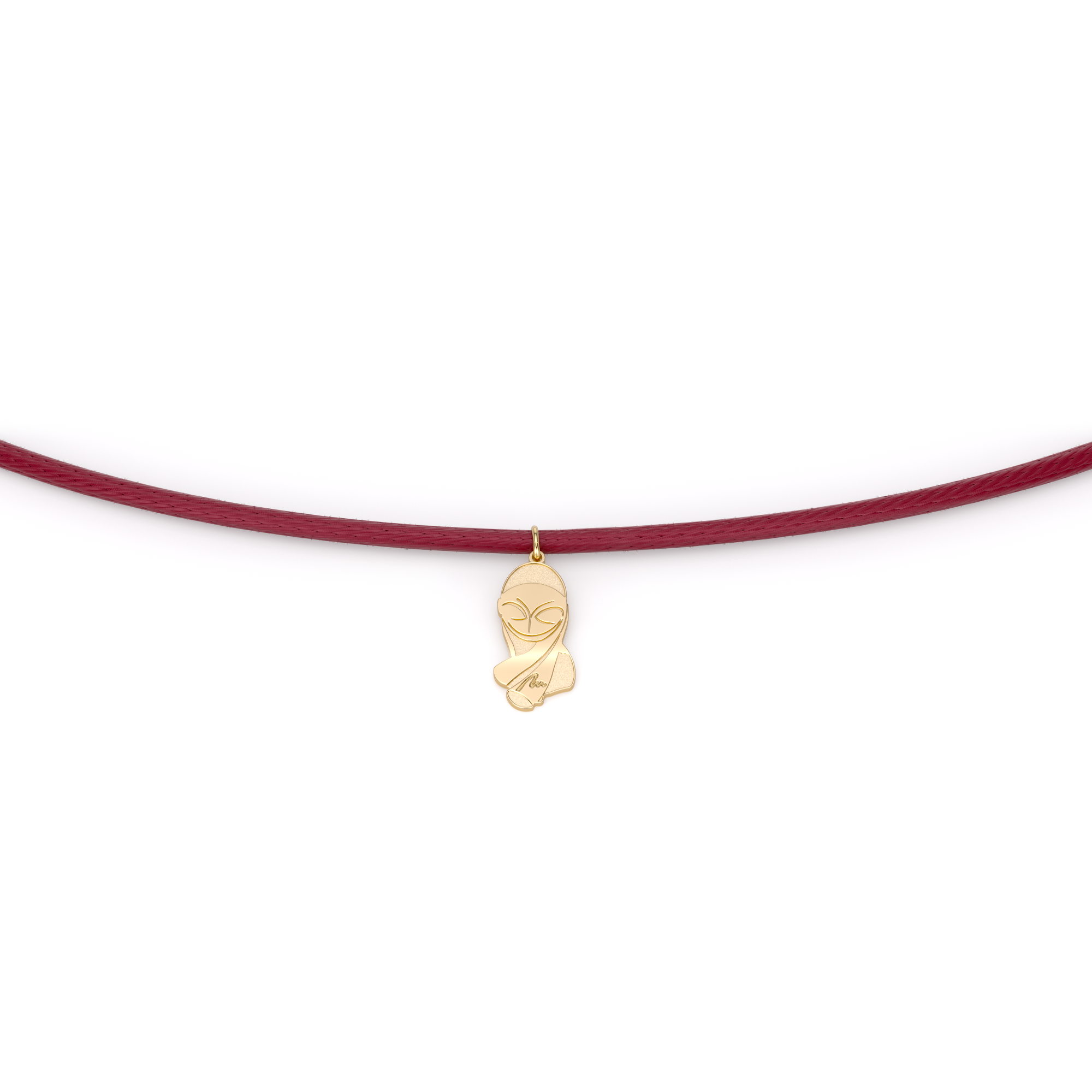 14 KT yellow gold Mademoiselle Pogany bracelet on string