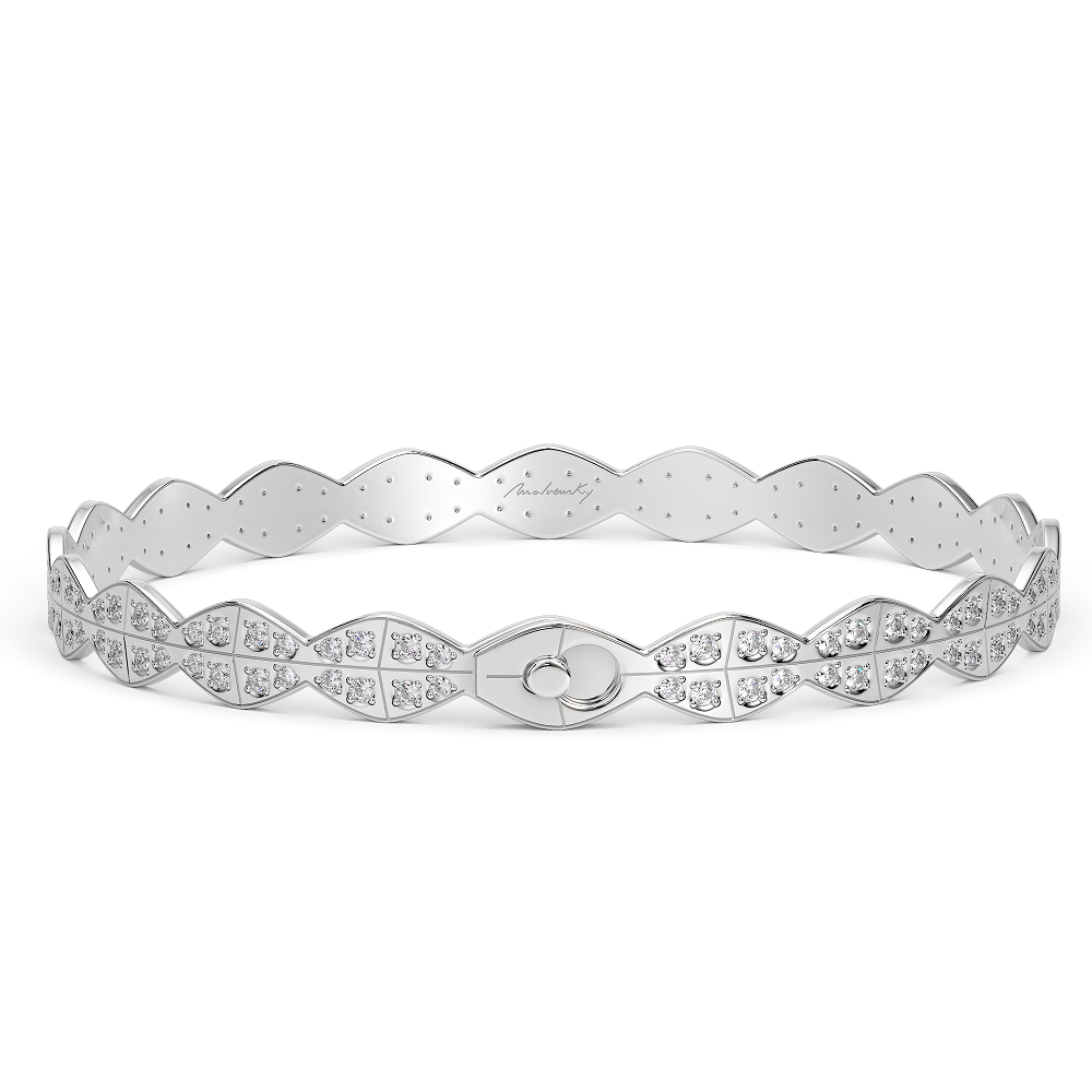 14 k white diamonds Infinity bracelet in white gold