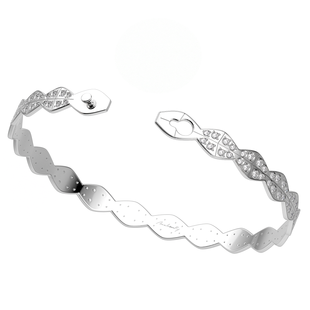 14 k white diamonds Infinity bracelet in white gold