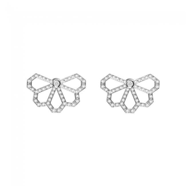 White diamond Monte Carlo earrings in 18 k white gold