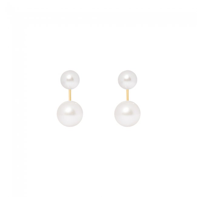 14 k yellow gold 2 pearls earrings
