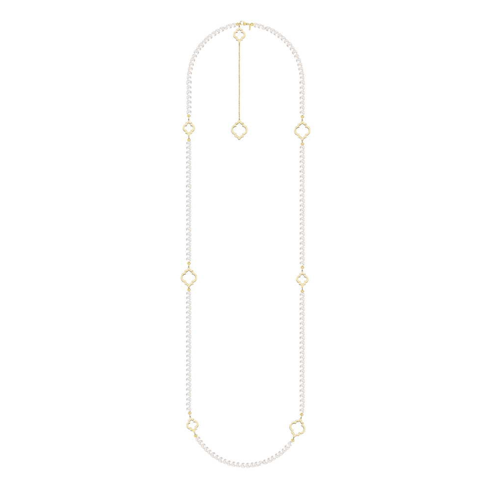 Yellow gold Amina pearl necklace
