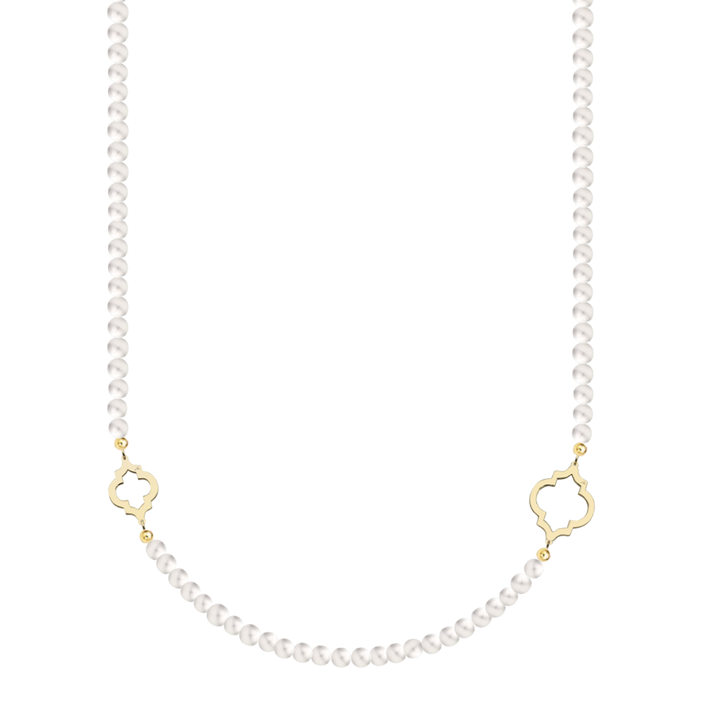 14 k yellow gold 6 mm pearls Amina necklace