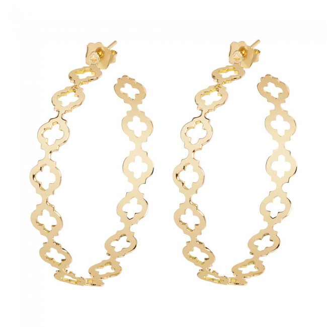 Yellow gold Noura M hoop earrings