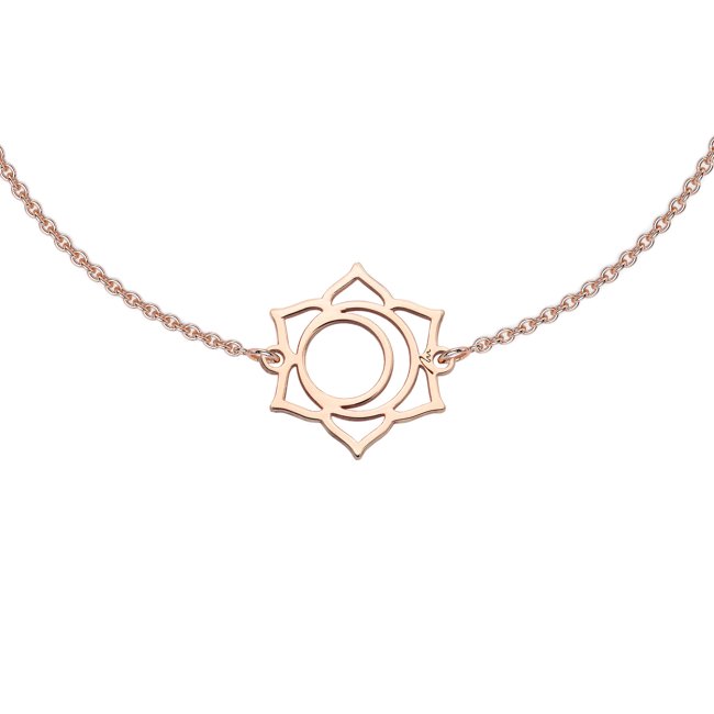 14 KT rose gold Svadhisthana Sacral Chakra chain bracelet