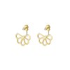 Monte Carlo Diamonds earrings, in 14 kt yellow gold, with white diamonds