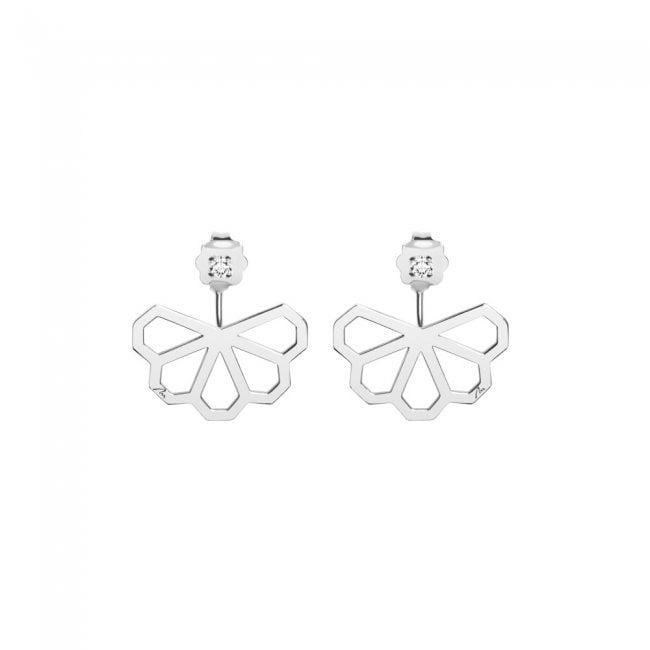 Monte Carlo Diamonds earrings, in 14 kt white gold, with white diamonds