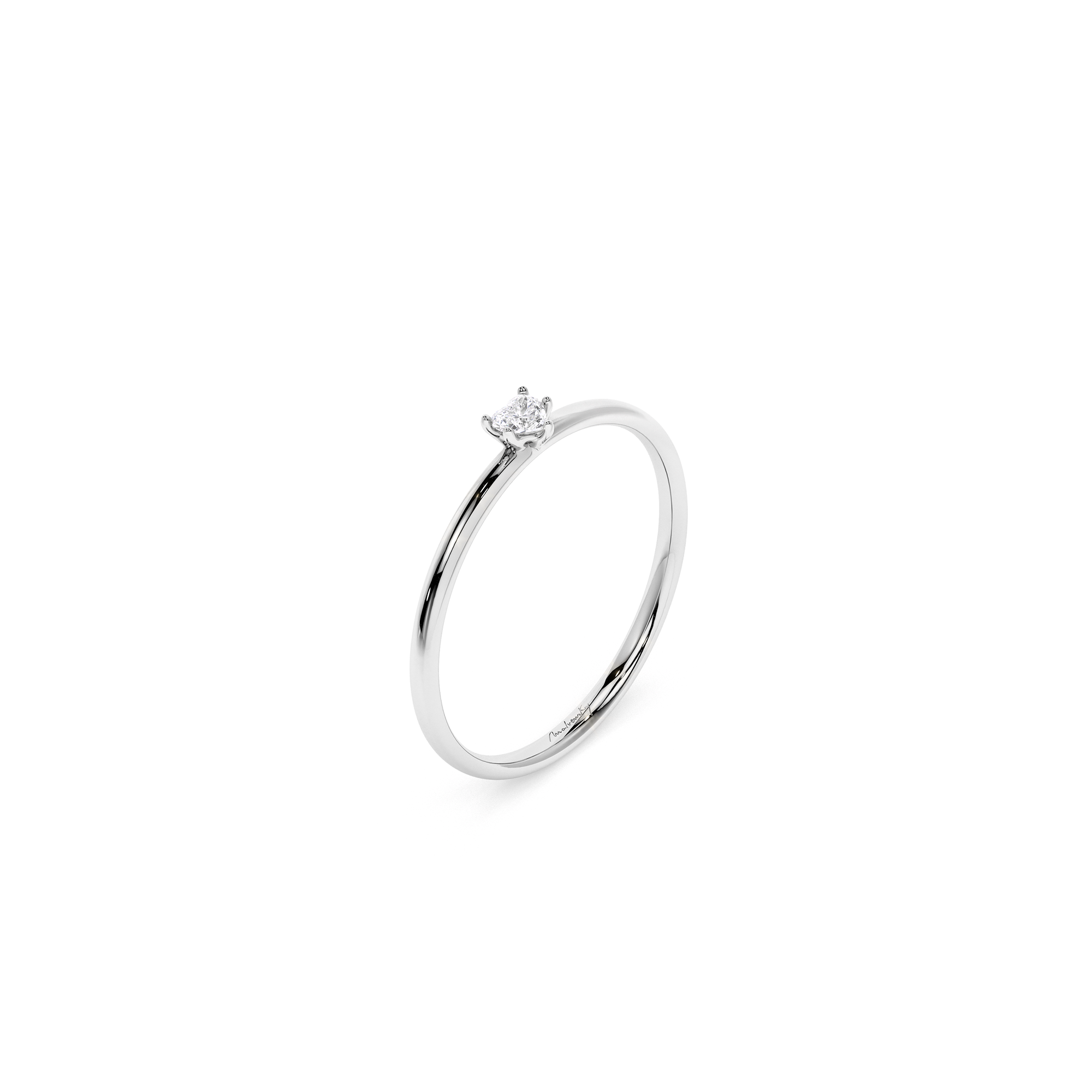 18 k white gold Promise Heart ring