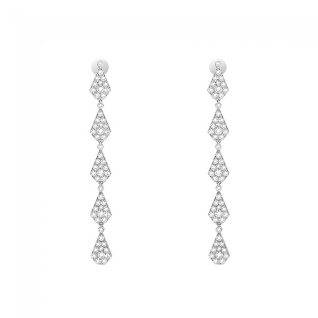 White diamonds Grace Diamonds Pave earrings in 18 k white gold