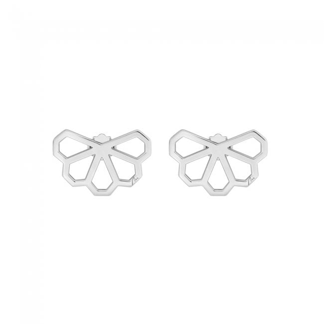 14 k white gold Monte Carlo earrings with 5 petals