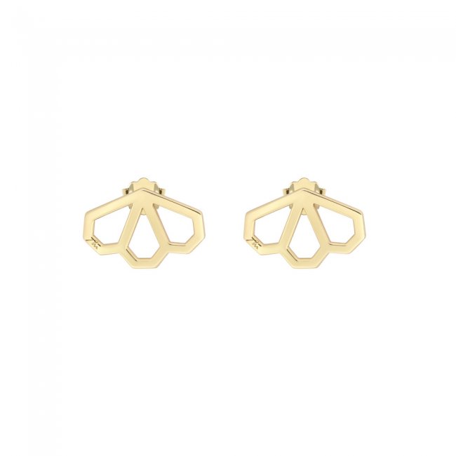 14 karat yellow gold Monte Carlo earrings with 3 petals