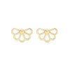 14 k yellow gold Monte Carlo earrings with 5 petals
