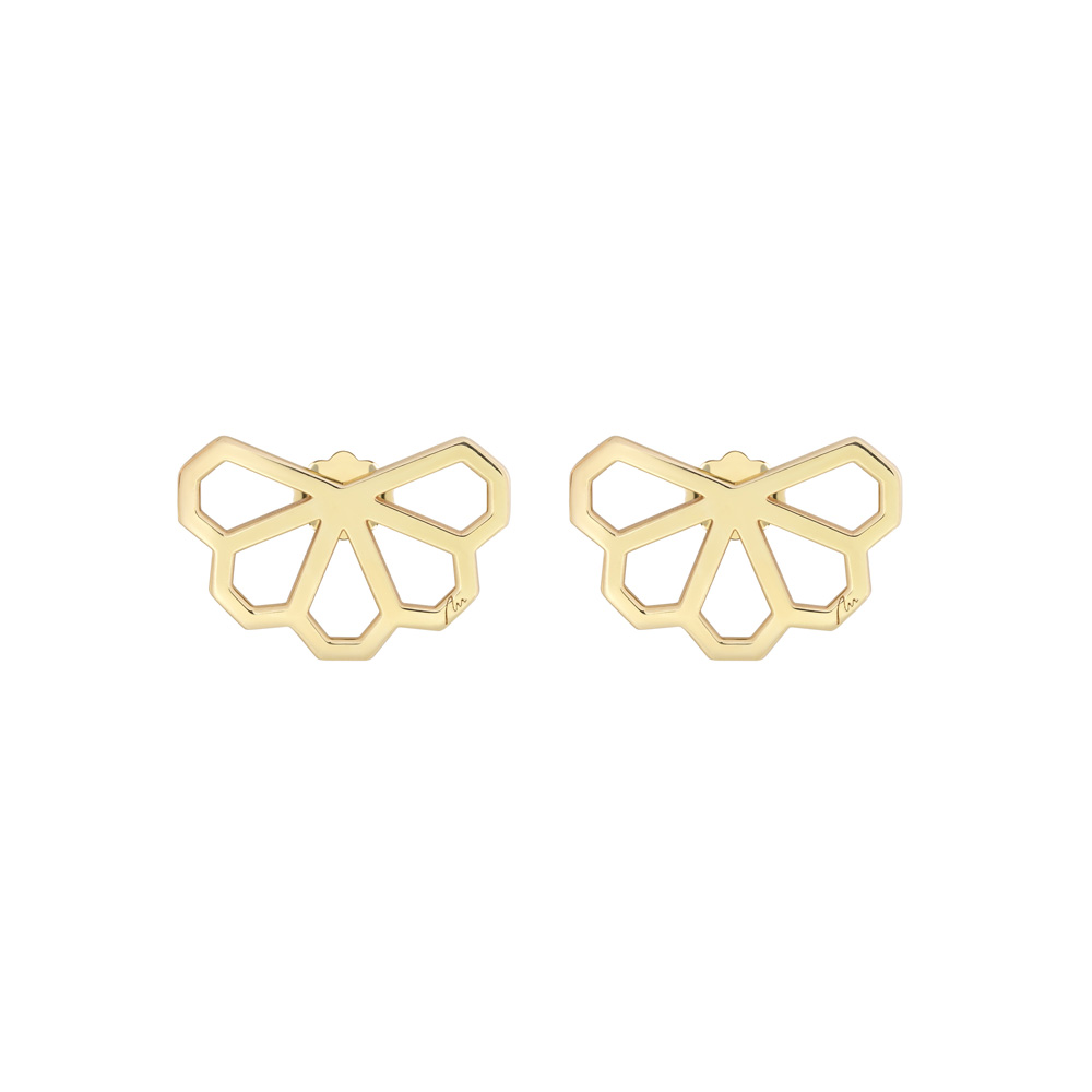 14 KT yellow gold Monte Carlo 5 petals earrings
