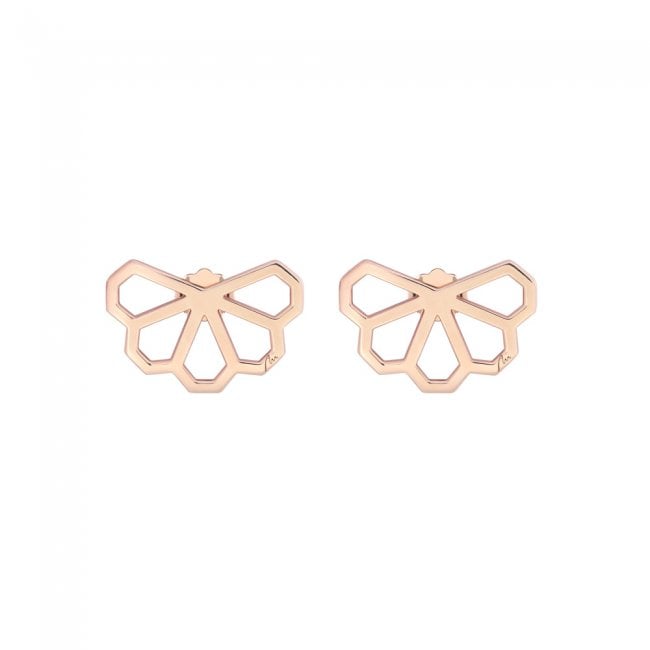14 karat rose gold Monte Carlo earrings with 5 petals