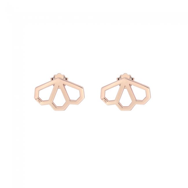 14 k yellow gold Monte Carlo earrings with 3 petals