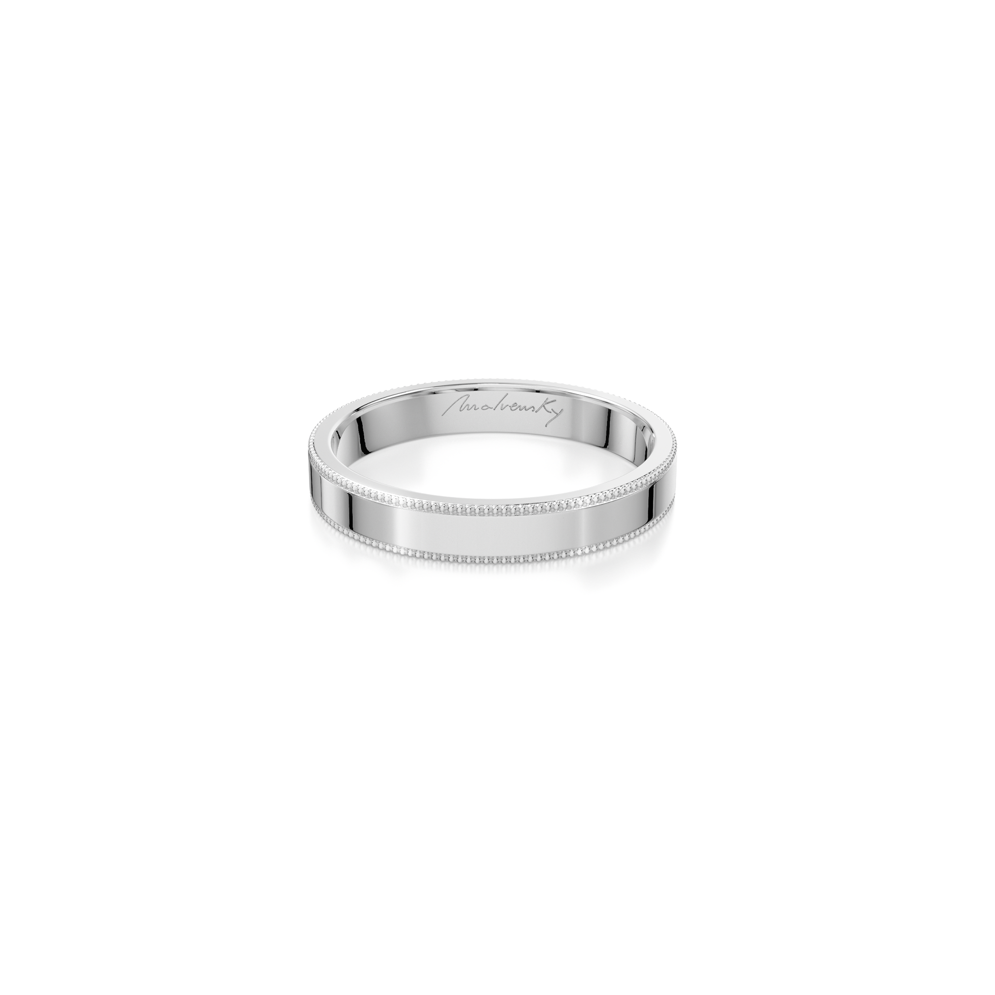 14 k white gold Forever medium wedding band