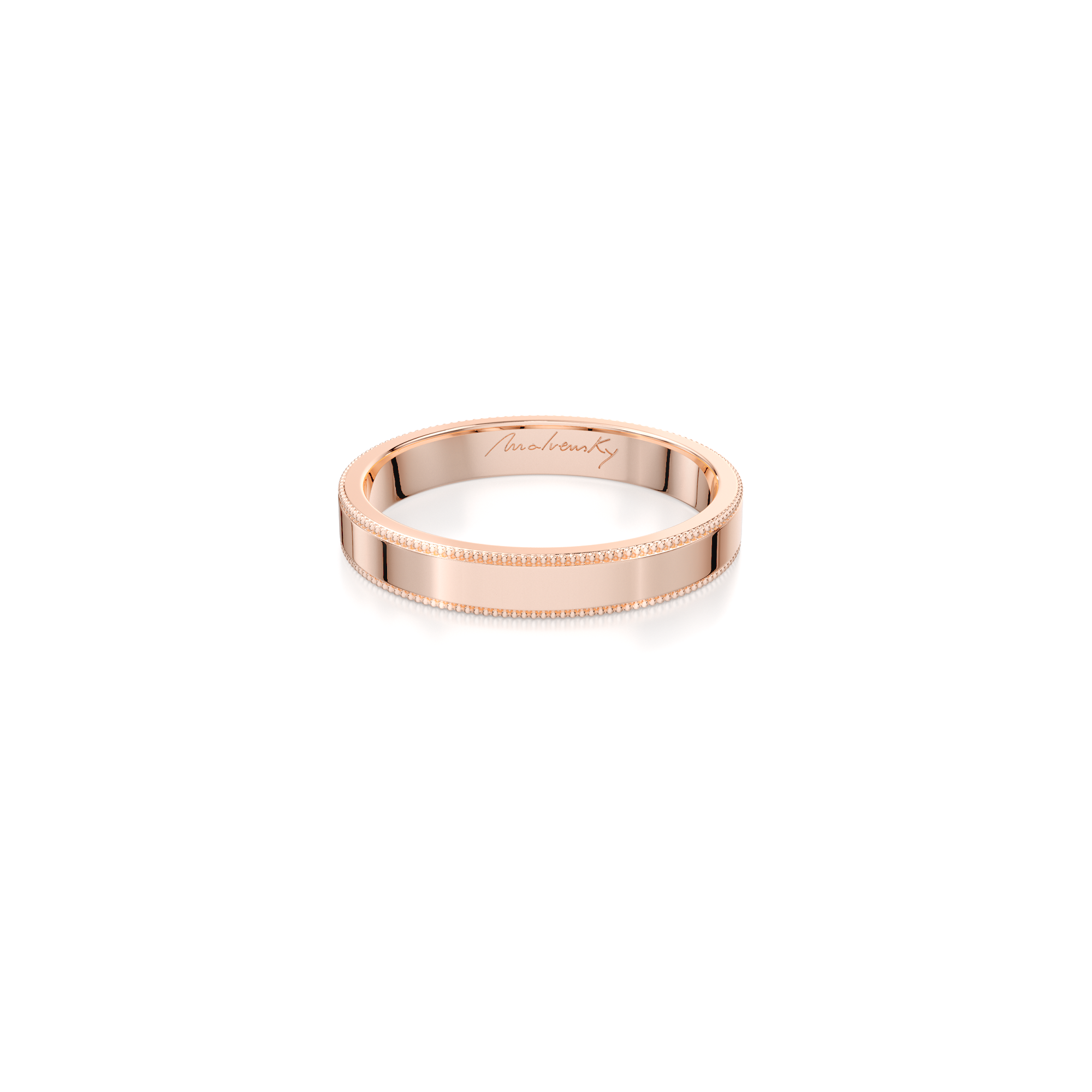 14 k rose gold Forever medium wedding band