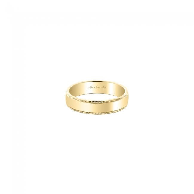 14 k yellow gold Forever wide wedding band