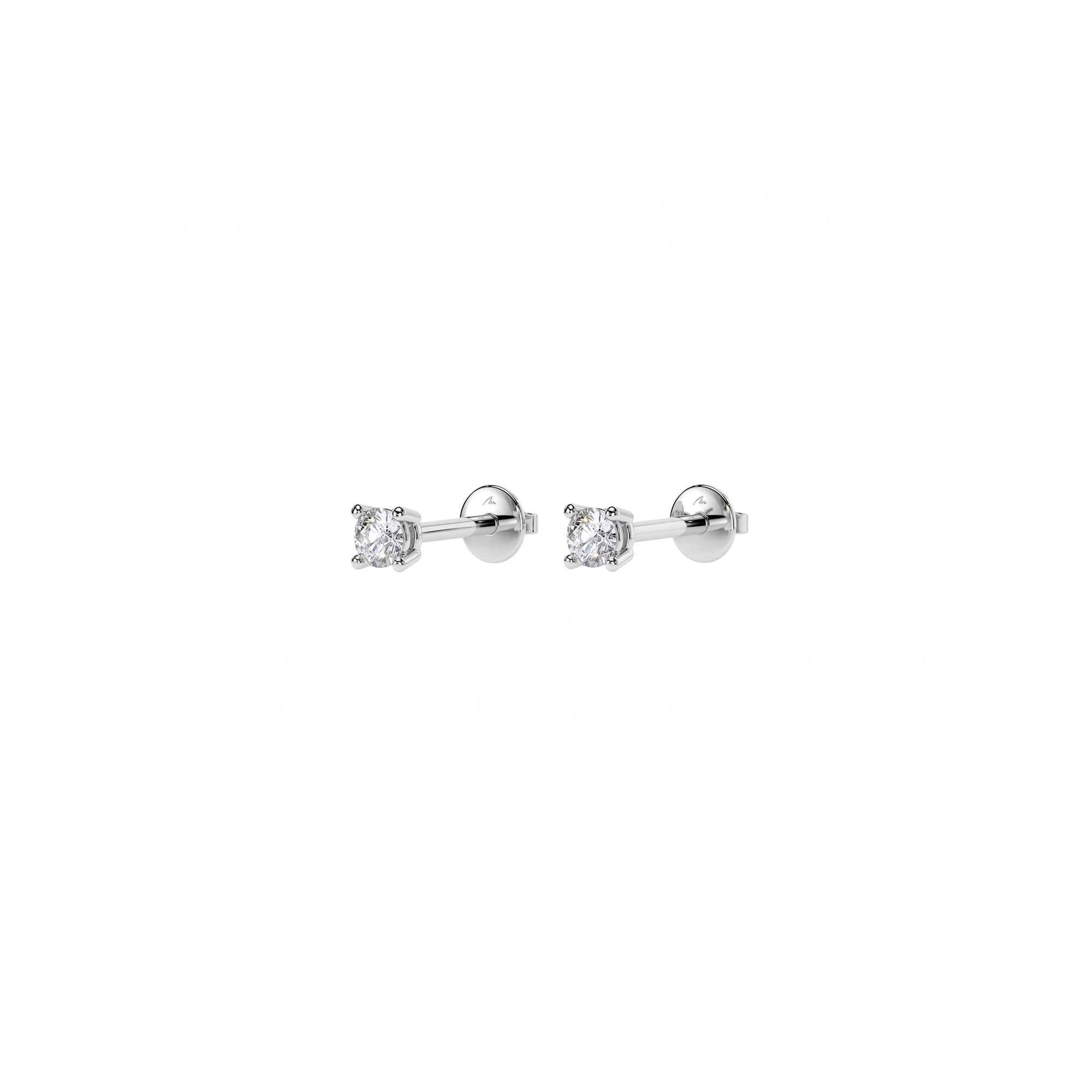 14 k white gold white diamonds 0.20 ct Studs earrings