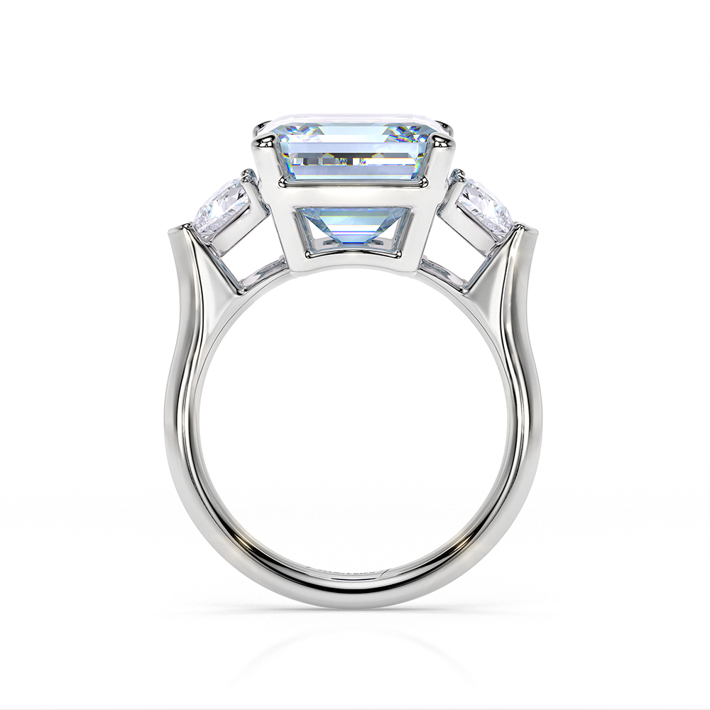Aquamarine 6.27 CT diamonds Trilogy ring