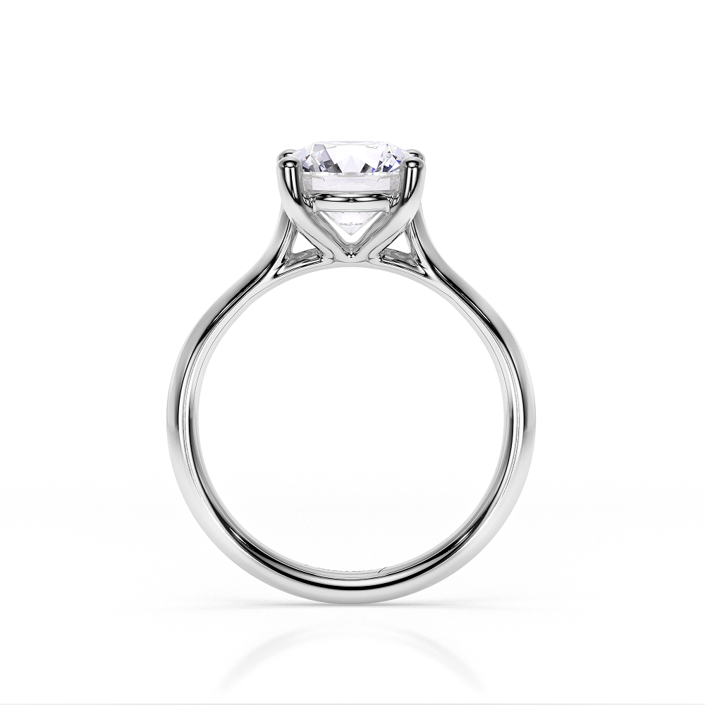 18 KT White Gold Classic Engagement Ring Round Cut 2.00 CT