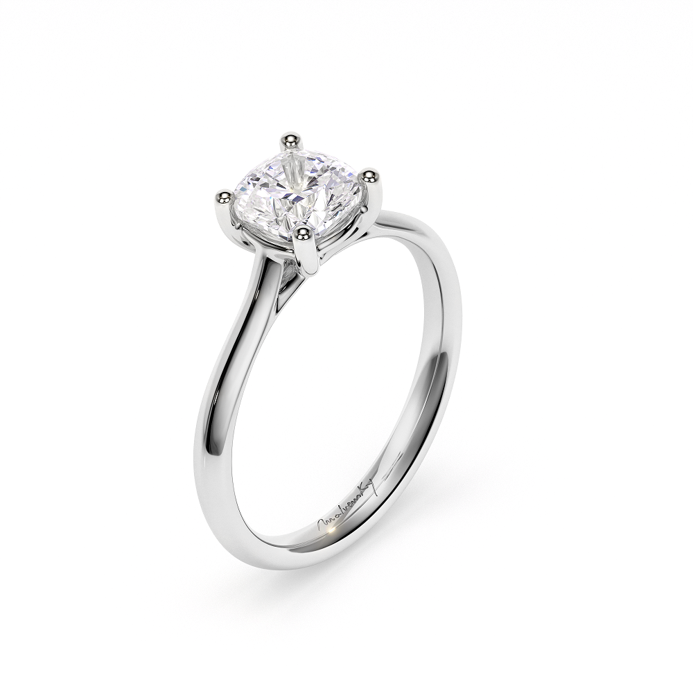 Inel de Logodna Classic Aur Alb 18 KT Cushion Cut 1.00 CT