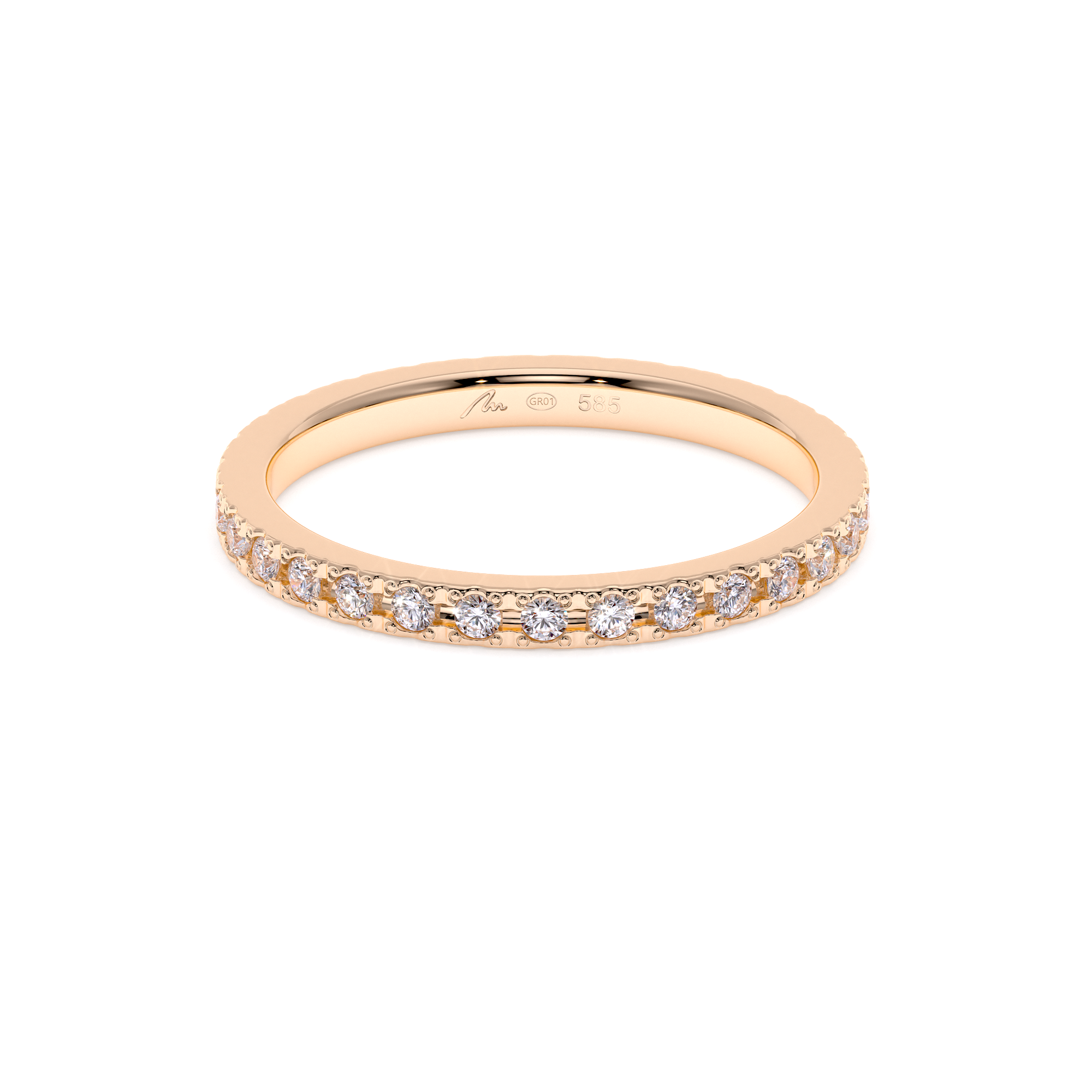 14 k rose gold Tennis ring with 0.45 CT white diamonds