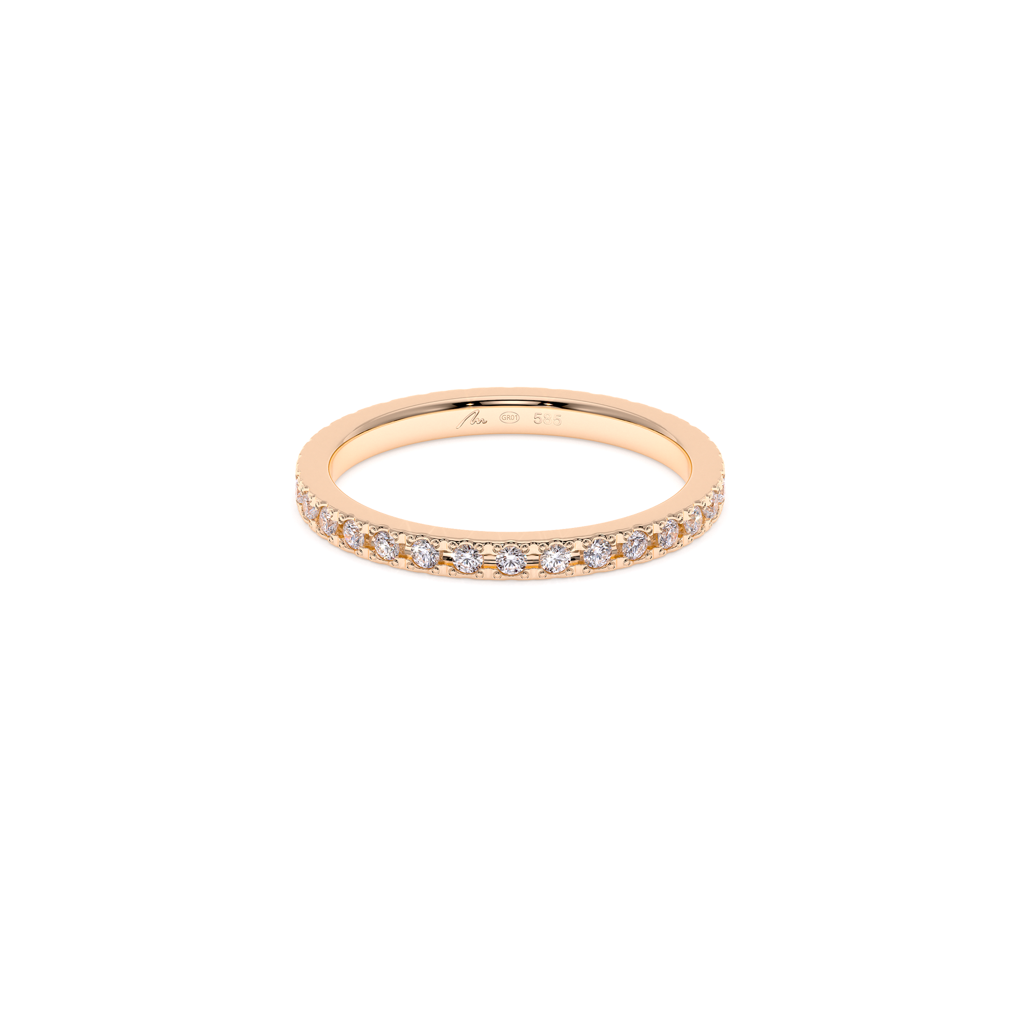 14 k rose gold Tennis ring with 0.45 CT white diamonds